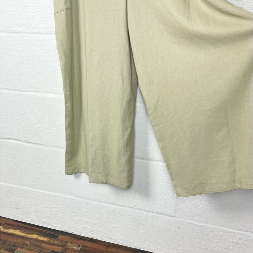 NEW HUNTER & BROWN Flowy‎ Casual Jumpsuit XL linen blend beige romper - Picture 8 of 10